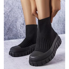 Baskets chaussettes noires Sealait le noir 2