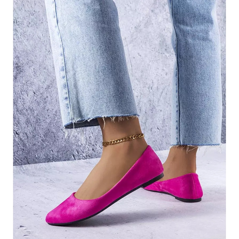 Ballerines roses en éco-daim de Donatien 1