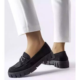 Venezia Mocassins noirs en daim écologique de Vinceza le noir 2