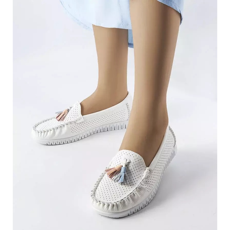Mocassins Maryville en cuir blanc 1