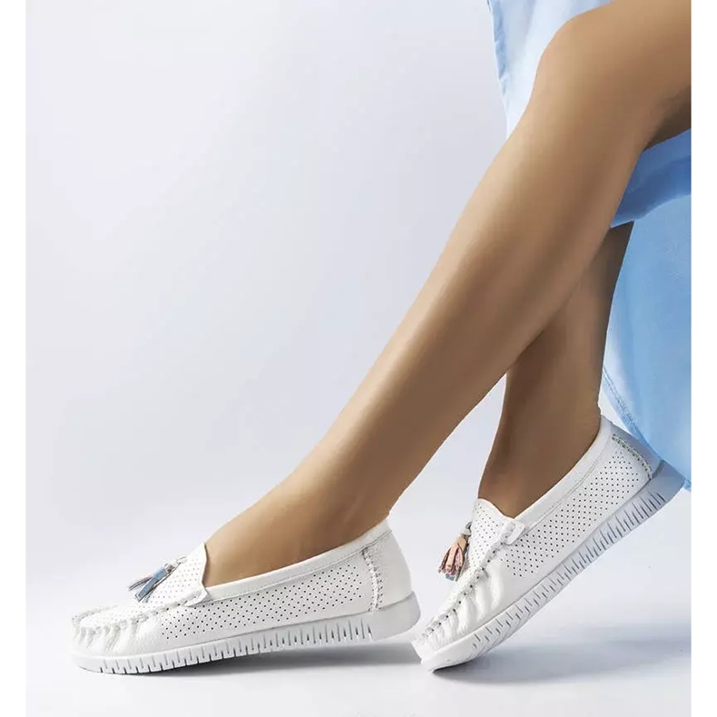 Mocassins Maryville en cuir blanc blanche 2