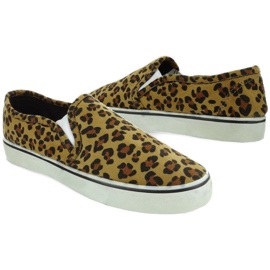 Baskets slip-on C02 léopard brun 2