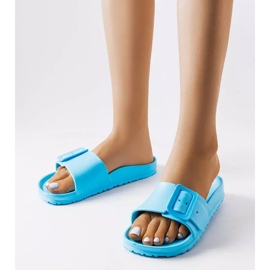 Claquettes en caoutchouc bleu avec boucle Nelm 1