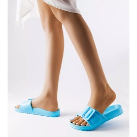 Claquettes en caoutchouc bleu avec boucle Nelm 2