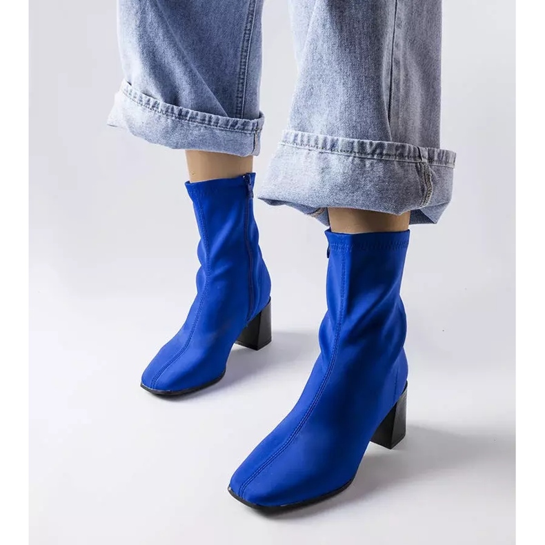 Inna Bottines en satin bleu Laforgen 1