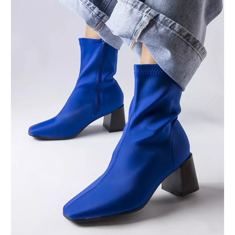 Inna Bottines en satin bleu Laforgen 2