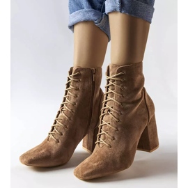 Bottines à lacets beiges Drouins 1