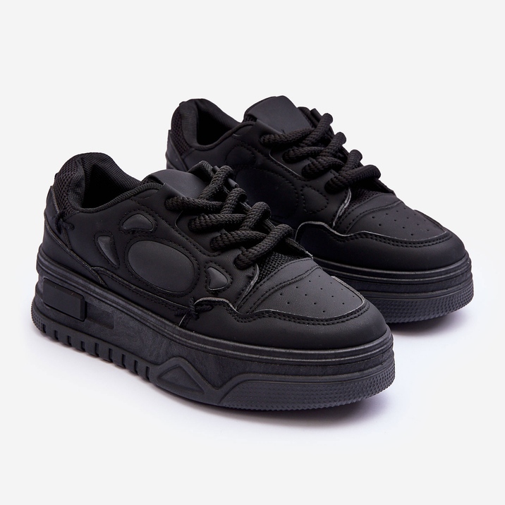 PG1 Baskets à plateforme pour femmes noires Finos 2
