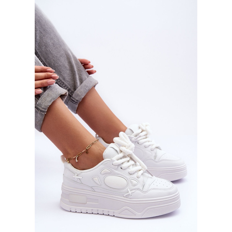 PG1 Baskets Plateforme Femme Blanc Finos 1