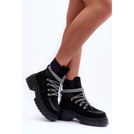 FB3 Bottes à lacets en daim pour femmes, gland noir le noir 7