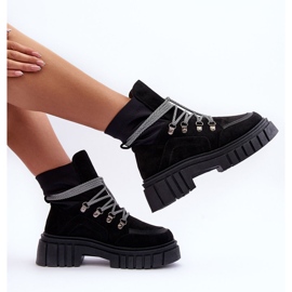 FB3 Bottes à lacets en daim pour femmes, gland noir le noir 6