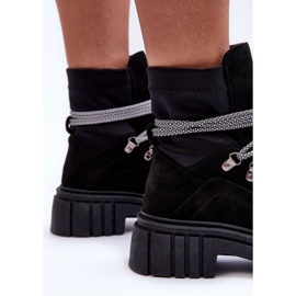FB3 Bottes à lacets en daim pour femmes, gland noir le noir 3