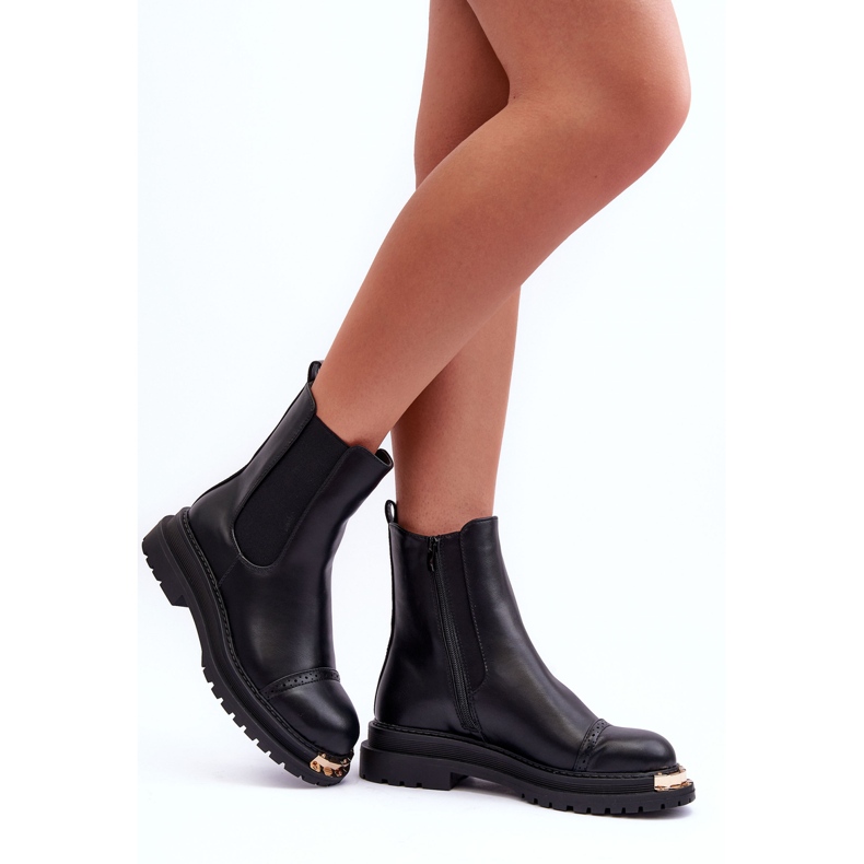 PG1 Bottines Chelsea Femme Noir Nialee 2