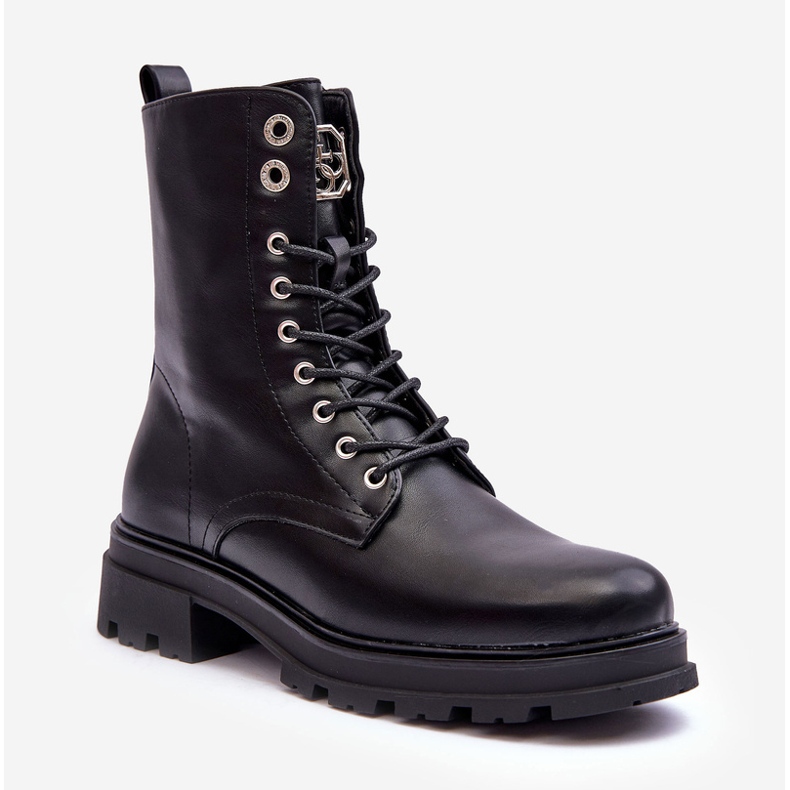 Vinceza Bottines Worker Avec Décoration Noir Yemannis le noir 1 Vinceza Bottines Worker Avec Décoration Noir Yemannis le noir 1