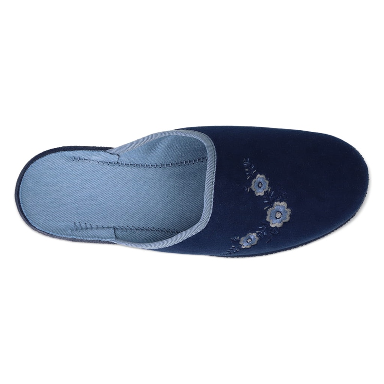Befado chaussons femme en pu avec broderie 219D481 bleu marine 3