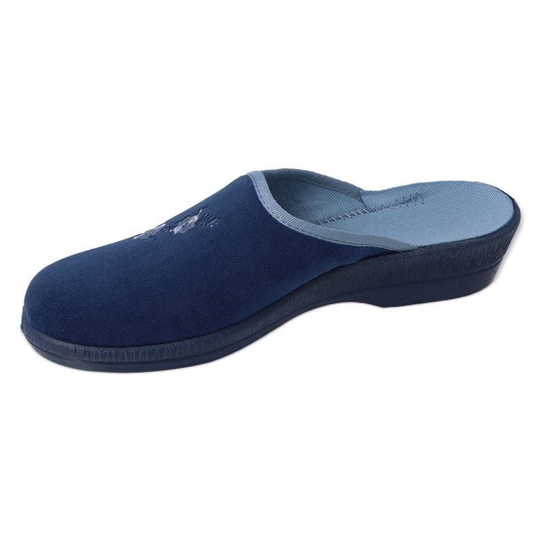 Befado chaussons femme en pu avec broderie 219D481 bleu marine 1