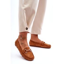 Super Mode Mocassins Femme Daim Avec Décoration Marron Dionira brun 4