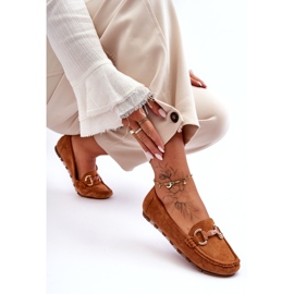 Super Mode Mocassins Femme Daim Avec Décoration Marron Dionira brun 2