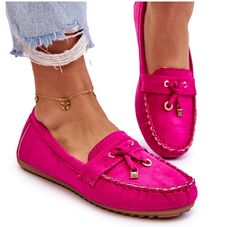 Seastar Mocassins classiques en daim avec décoration fuchsia rose 4