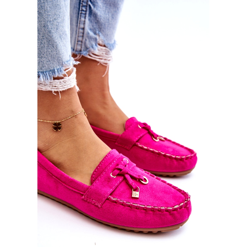 Seastar Mocassins classiques en daim avec décoration fuchsia rose 2
