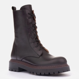 Marco Shoes Bottines Marco en cuir brun 1