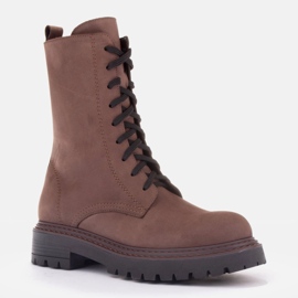 Marco Shoes Bottines Marco en cuir brun 1