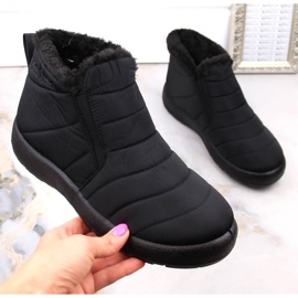 Bottes de neige imperméables à enfiler pour femme avec bandes élastiques noir News 3193 le noir 1