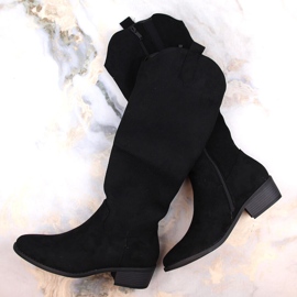 Bottines isolées en daim pour femmes noir Jezzi RMR2353-4 le noir 1