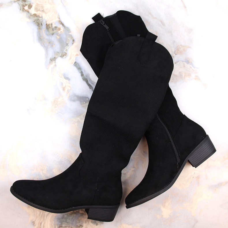 Bottines isolées en daim pour femmes noir Jezzi RMR2353-4 1