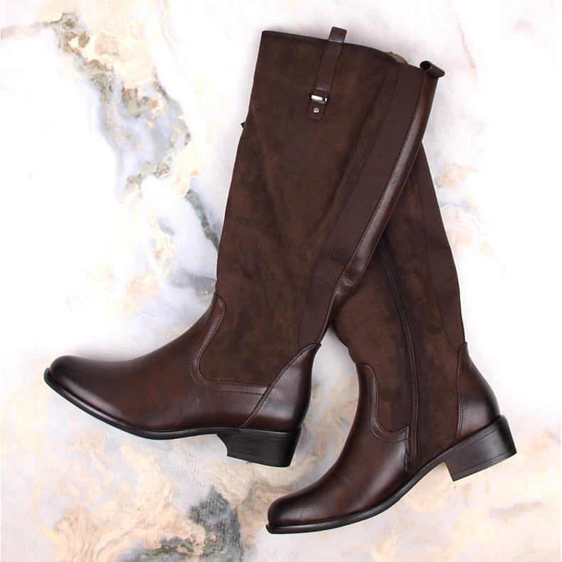 Bottes femme isolées marron Jezzi ASA198-22 brun 1