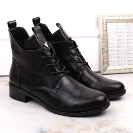 M. DASZYŃSKI Bottes à lacets et fermeture éclair pour femmes isolées noir M.Daszyński SA198-24 le noir 2