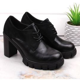 M. DASZYŃSKI Chaussures pour femmes sur poteau et plateforme noir M.Daszyński SA218-2 le noir 2