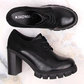 M. DASZYŃSKI Chaussures pour femmes sur poteau et plateforme noir M.Daszyński SA218-2 le noir 3
