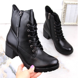 Bottes femme sur poteau et plateforme noir Potocki SZ12181 1