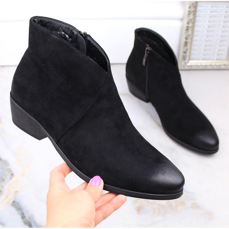 Santiags femme en daim noir Potocki SZ12188 le noir 1