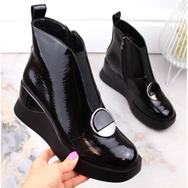 Bottines compensées noires pour femme D&amp;A S.Barski Premium Collection MR870-36 1