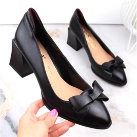 Chaussures à talons pour femmes avec nœud noir D&A S.Barski Premium Collection MR870-48 le noir 1 Chaussures à talons pour femmes avec nœud noir D&A S.Barski Premium Collection MR870-48 le noir 1