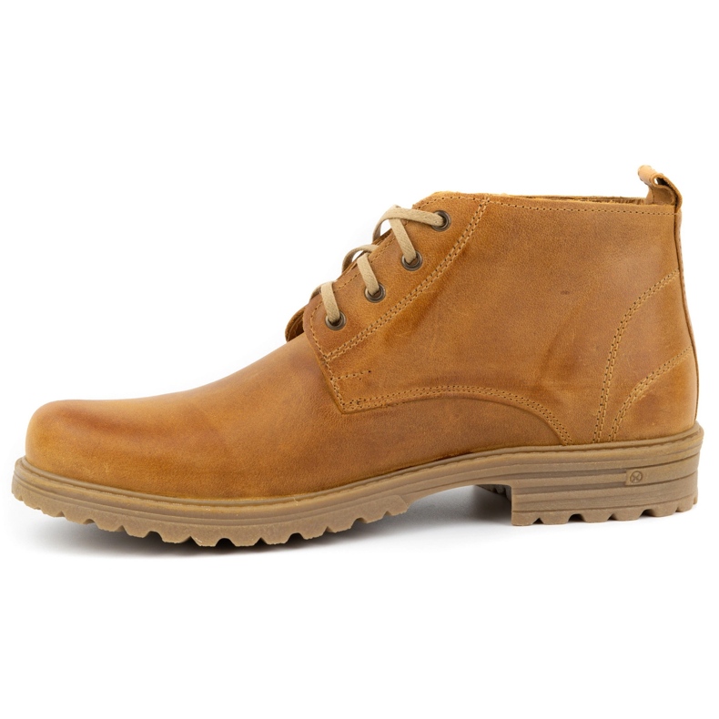 Polbut Bottines en cuir pour hommes 2119 rouge orange 1