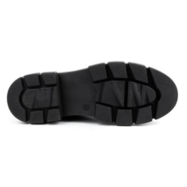 ARS Chaussures femme en cuir sur semelle épaisse à fleurs 1163 noir 2