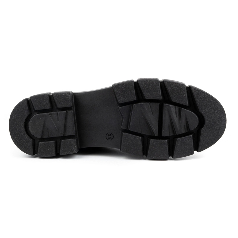 ARS Chaussures femme en cuir sur semelle épaisse à fleurs 1163 noir 2