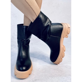 Boots à tige droite Seneh NOIR (camel) le noir 3