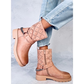 Bottines ajourées ISSEY rose 5