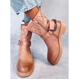 Bottines ajourées ISSEY rose 4