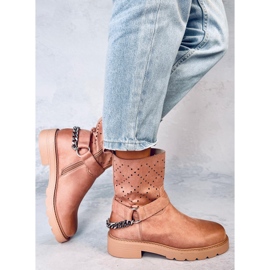 Bottines ajourées ISSEY rose 2