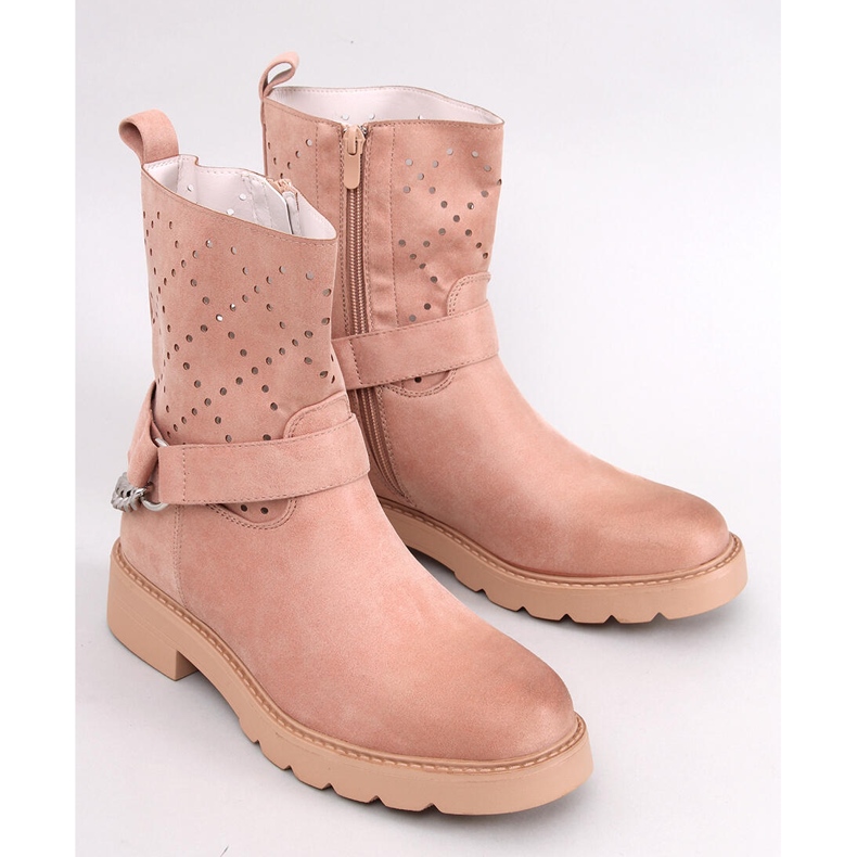 Bottines ajourées ISSEY rose 1