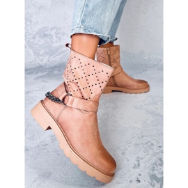 Bottines ajourées ISSEY rose 3