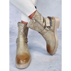 Bottines ajourées Issey beige 2