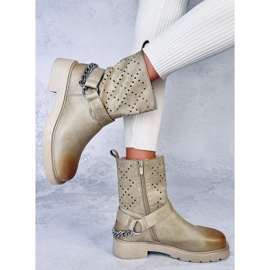 Bottines ajourées Issey beige 3