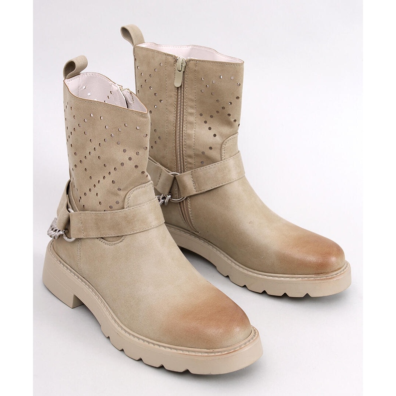 Bottines ajourées Issey beige 1