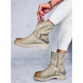 Bottines ajourées Issey beige 5